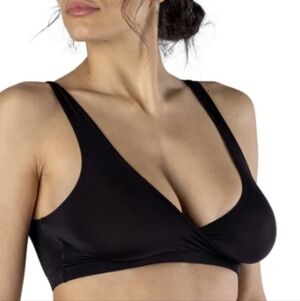 NEW NWT ELITA Women's Silk Magic Crossover Bra - Black